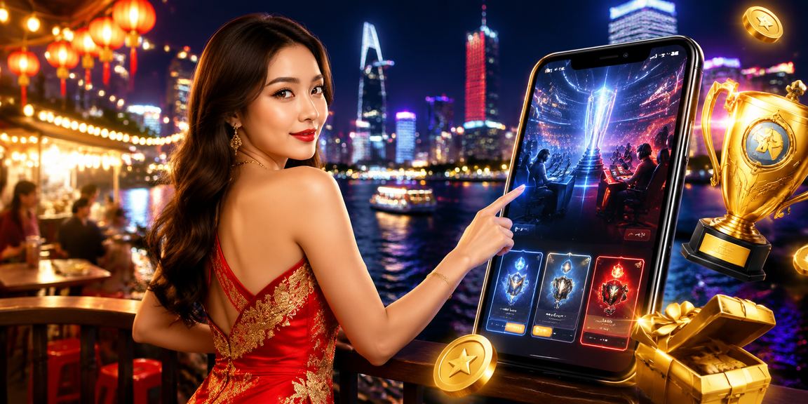 Cảnh chợ đêm cá cược eSports tại Sài Gòn hiện đại